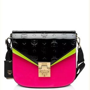 Sold!!!!! Mcm authentic cross body bag. Patent leather bright neon colors